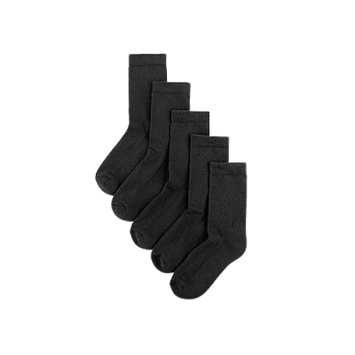 Black Plain Socks for Kids (3in1)
