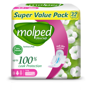 Molped Ultra Soft Long Sanitary Super Value Pack (32 Pads)