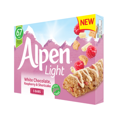 Alpen Light White Choco/Rasp 95g