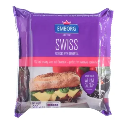 Emborg Swiss Emmental Sliced Cheese	(200gm)
